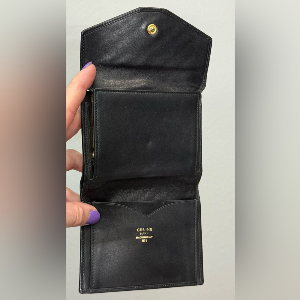 Celine vintage Paris black leather wallet - Picture 4 of 10